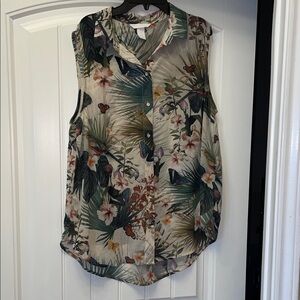 Floral Sleeveless Top - Multicolor